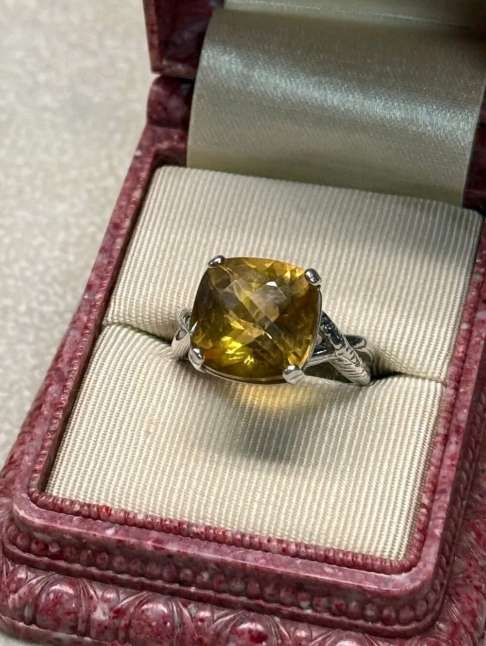 Sterling Silver Citrine Ring SZ 7
